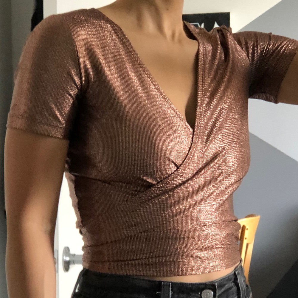 Bronze cross your heart top